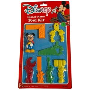 Vintage Disney Mickey Mouse Tool Kit – Mattel ARCO 1980s NIP Plastic Play Tools